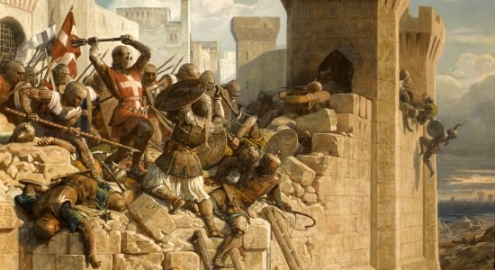 Hospitallers helping with the defense of Crusader Acre